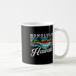 Waves Beach Honolulu Hawaiian Summer Surfing Retro Koffiemok