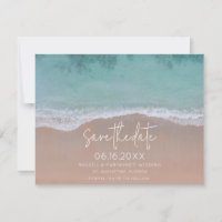 Waves Beach Weduwfoto Save the Date