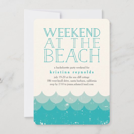  Waves Beach Weekend Getaway-uitnodiging Kaart (Voorkant)