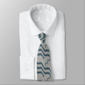 Waves Beachy Design Blue Grey Stropdas (Gebonden)