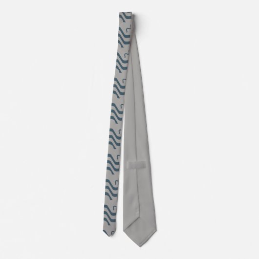 Waves Beachy Design Blue Grey Stropdas (Achterkant)