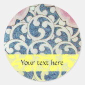 WAVES, blauw geel Ronde Sticker (Voorkant)