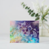 WAVES Blauwe Bloemencirkels, wervelingen Briefkaart (Staand voorkant)