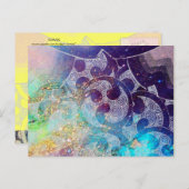 WAVES Blauwe Bloemencirkels, wervelingen Briefkaart (Voorkant / Achterkant)