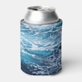Waves Blue Ocean Summer Beach Blikjeskoeler (Blikje Voorkant)