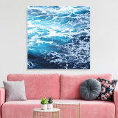 Waves Blue Ocean Summer Beach Canvas Afdruk (Insitu (Woonkamer))