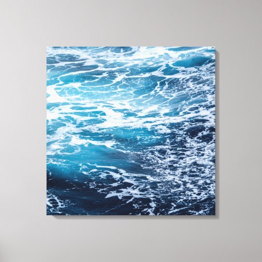 Waves Blue Ocean Summer Beach Canvas Afdruk (Voorkant)