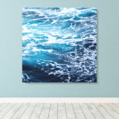 Waves Blue Ocean Summer Beach Canvas Afdruk (Insitu (Houten vloer))