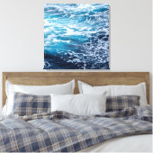 Waves Blue Ocean Summer Beach Canvas Afdruk (Insitu (Slaapkamer))