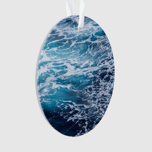 Waves Blue Ocean Summer Beach Ornament (voorkant)