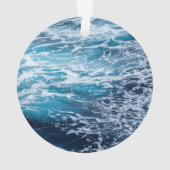 Waves Blue Ocean Summer Beach Ornament (achterkant)