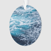 Waves Blue Ocean Summer Beach Ornament (voorkant)