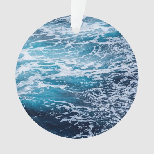 Waves Blue Ocean Summer Beach Ornament (voorkant)