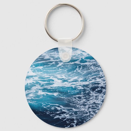 Waves Blue Ocean Summer Beach Sleutelhanger (Voorkant)