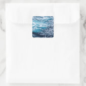Waves Blue Ocean Summer Beach Vierkante Sticker (Tas)