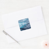 Waves Blue Ocean Summer Beach Vierkante Sticker (Envelop)