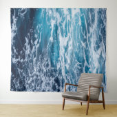Waves Blue Ocean Summer Beach Wandkleed (In Situ (horizontaal))