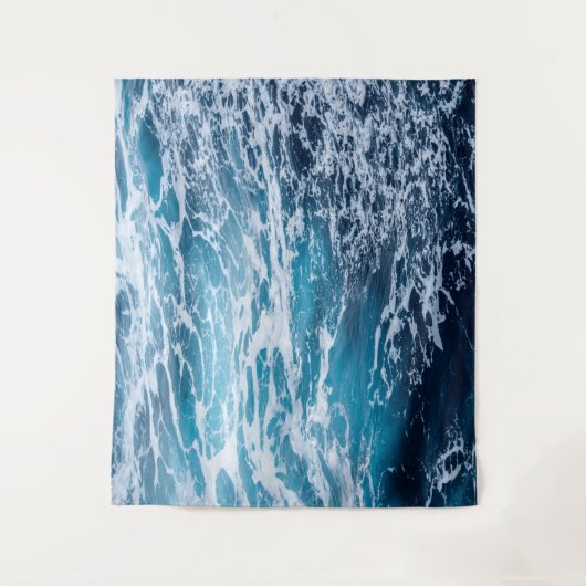 Waves Blue Ocean Summer Beach Wandkleed (Voorkant)