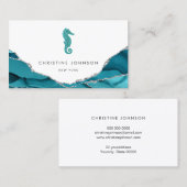 Waves Blue Seahorse ontwerp Visitekaartje (Voorkant / Achterkant)