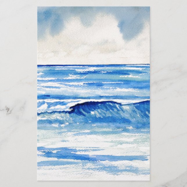 Waves blue turquoise art (Voorkant)