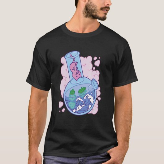 Waves Bong joint Cat T-shirt (Voorkant)