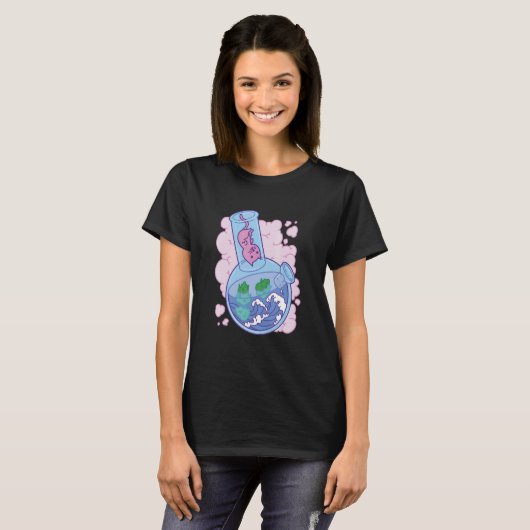 Waves Bong joint Cat T-shirt (Voorkant volledig)