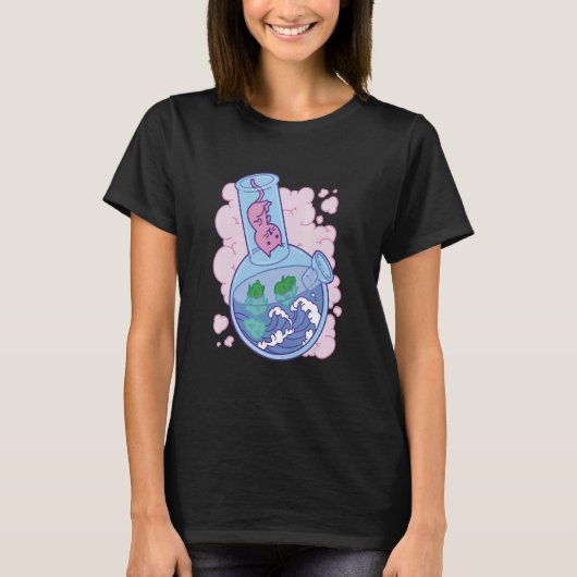 Waves Bong joint Cat T-shirt (Voorkant)