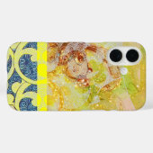 WAVES / Bright Gele Blauwe Zwemelen in gouden Spar Case-Mate iPhone Case (Achterkant (horizontaal))