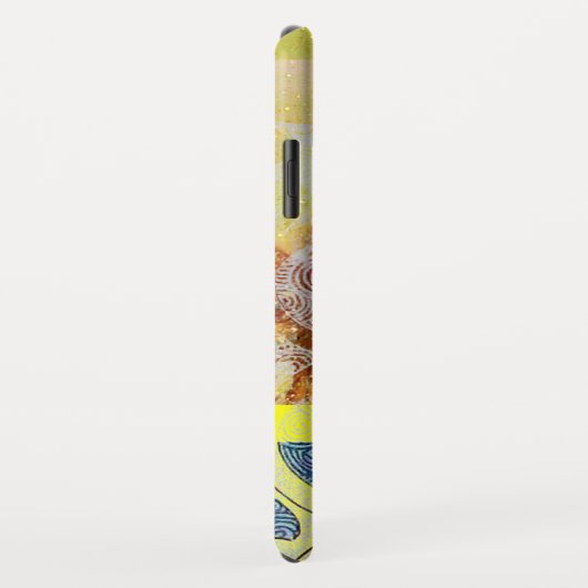 WAVES / Bright Gele Blauwe Zwemelen in gouden Spar Case-Mate iPhone Case (Achterkant/rechts)