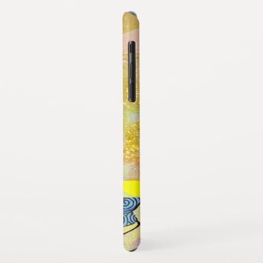 WAVES / Bright Gele Blauwe Zwemelen in gouden Spar Case-Mate iPhone Case (Achterkant/links)