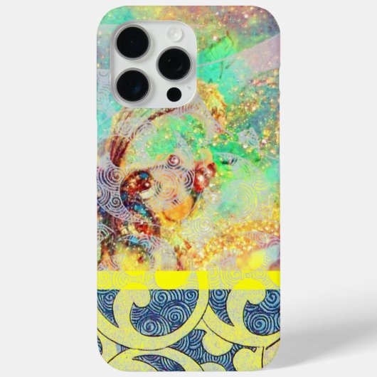 WAVES / Bright Gele Blauwe Zwemelen in gouden Spar Case-Mate iPhone Case (Achterkant)