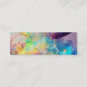 WAVES / Bright Gele Blauwe Zwemelen in gouden Spar Mini Visitekaartje (Achterkant)