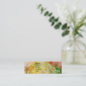 WAVES / Bright Gele Blauwe Zwemelen in gouden Spar Mini Visitekaartje (Staand voorkant)