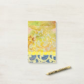WAVES / Bright Gele Blauwe Zwemelen in gouden Spar Post-it® Notes (Op bureau)