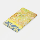 WAVES / Bright Gele Blauwe Zwemelen in gouden Spar Post-it® Notes (Schuin)