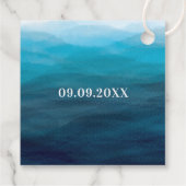 Waves Bruiloft Gift Labels, Blue Ocean Dank u Bedankjes Labels (Achterkant)