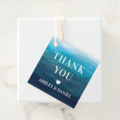 Waves Bruiloft Gift Labels, Blue Ocean Dank u Bedankjes Labels (In situ)