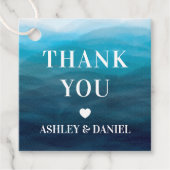 Waves Bruiloft Gift Labels, Blue Ocean Dank u Bedankjes Labels (Voorkant)