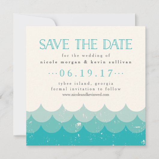 Waves bruiloft Save The Date (Voorkant)