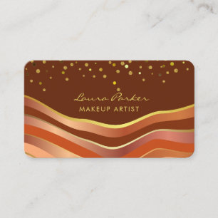 Waves Bruin Goud Minimale Strepen Visagist Visitekaartje