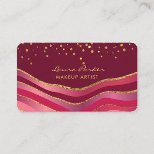 Waves Burgundy Goud Minimale Strepen Make-up Artie Visitekaartje