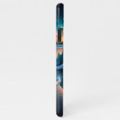 Waves crashen stadslichten sterren nachtelijke bos iPhone hoesje (Rechterkant)