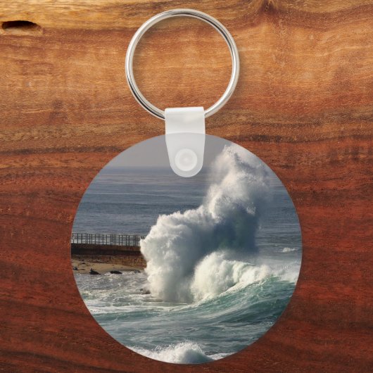 Waves Crashing Seals La Jolla Sleutelhanger (Voorkant)