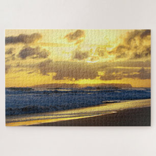 Waves die op Kauai Beach kruipen op Sunset, Hawaii Legpuzzel