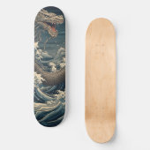 Waves Dragon Japanse kunst Persoonlijk Skateboard (Voorkant)