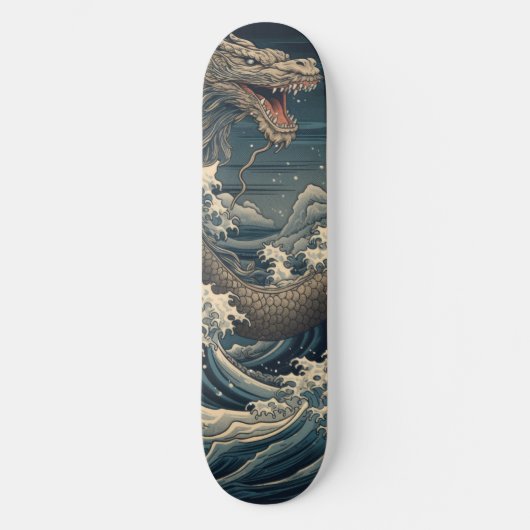 Waves Dragon Japanse kunst Persoonlijk Skateboard (Voorkant)