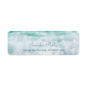 Waves Elegante Hand Script Wellness Retouradres Etiket