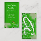 WAVES EMERALD MONOGRAM, geel, groen zwart Visitekaartje (Voorkant / Achterkant)