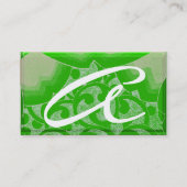 WAVES EMERALD MONOGRAM, geel, groen zwart Visitekaartje (Achterkant)