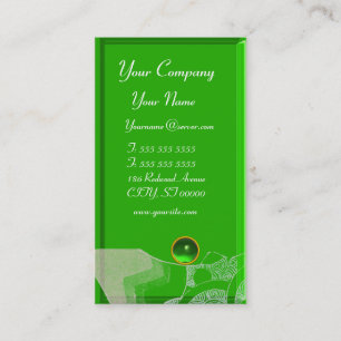WAVES EMERALD MONOGRAM, geel, groen zwart Visitekaartje